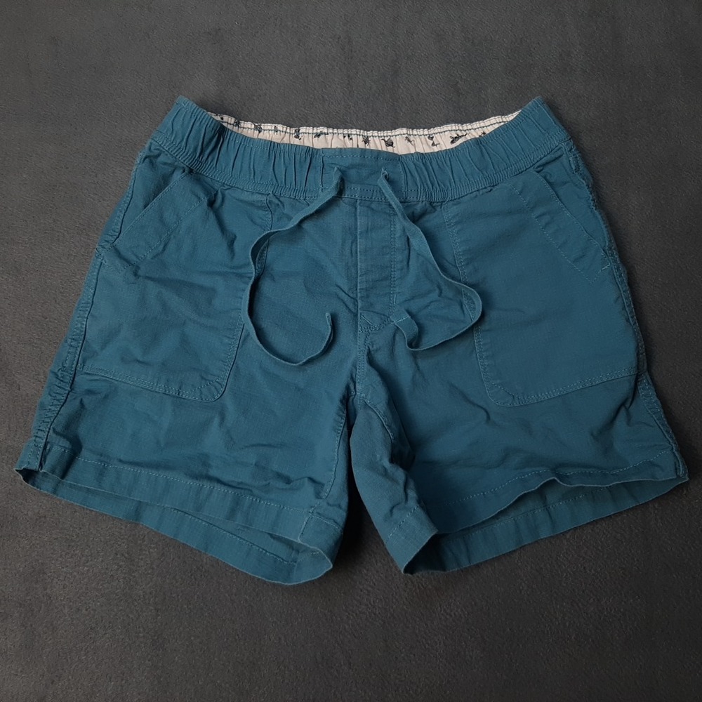 North Face Shorts Womens Small Blue Cyan Hiking Outdoor Active Logo Elastic